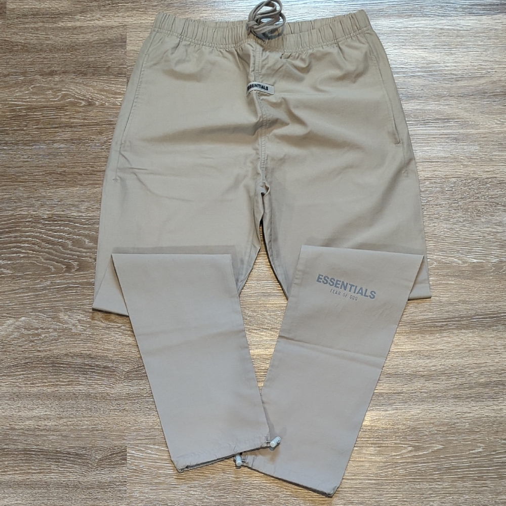 Fear Of God Essentials Nylon Track Pants Size Small (Cement)